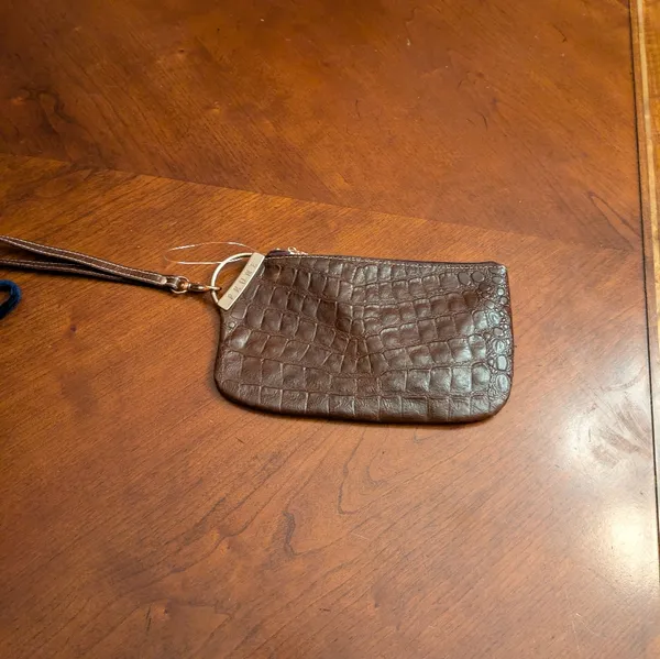 Prune Leather Wristlet Brown - Image 4