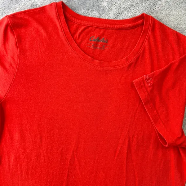 Cabelas Womens Tee Short Sleeve Shirt Red Size‎ Medium Simple Summer Lightweight - Image 3