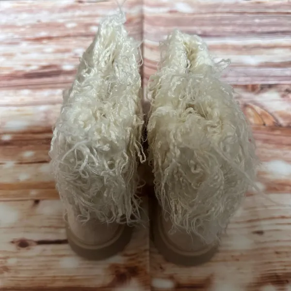 PRETTYLITTLETHING Cream Faux Suede Contrast Faux Fur Ankle Boots NWT - Image 9