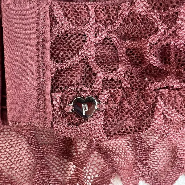 PINK Victoria's Secret L Large‎ Bra Lace Bralette Halter Wireless Mauve Pink - Image 6