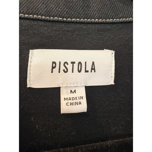 Pistola $208 Julia Black Denim Sleeveless Mini Dress Utility Raw Hem M - Image 4