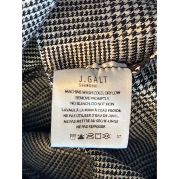 John Galt Brandy Melville Plaid Mini Skirt BlackWhite Glen Check Side Slit Small - Image 5