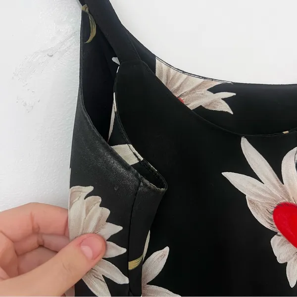 Sans Souci Midi Floral Print Black Dress - Image 4
