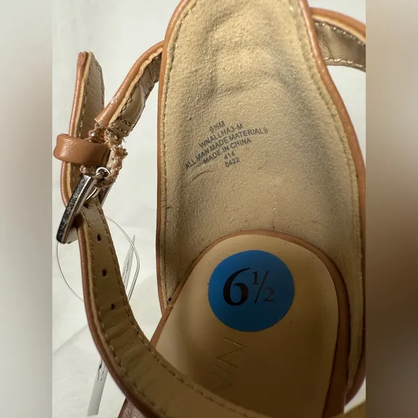 Nine West Allha 3 Braided Strap Chunky Heels in Macaroon Tan 6.5 - Image 8