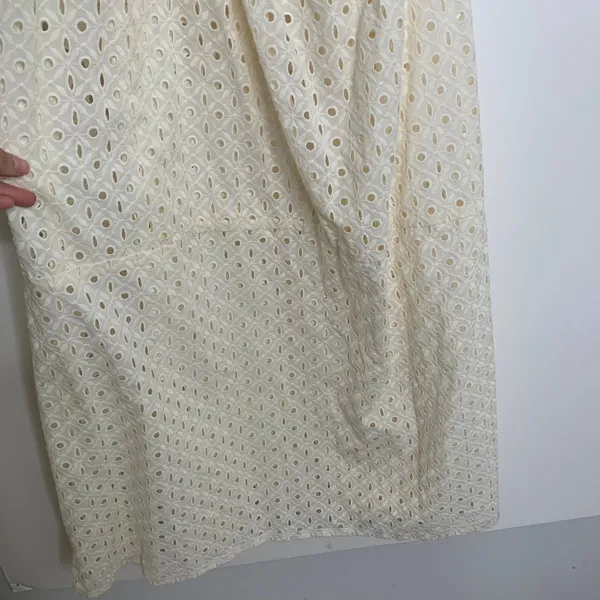 Vitamin A Off White Halter Top Maxi Cover Up Eyelet Swim Dress Womens Medium - Image 5