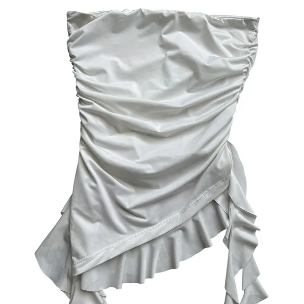 Thirty Thirty Y2K Strapless Asymmetrical Top Womens S White Fairy Festival Rave - Image 3
