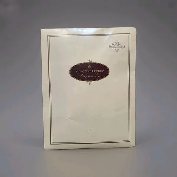 Victoria’s Secret White Lycra Sheer Opaque Brief Pantyhose 1992 Vintage New - Image 5