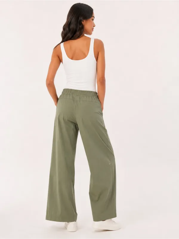Fabletics Downtown Wide Leg Utility Olive Green Pants - Image 2