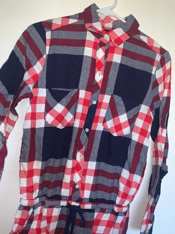 Aerie Long Sleeve Flannel Romper - Image 2
