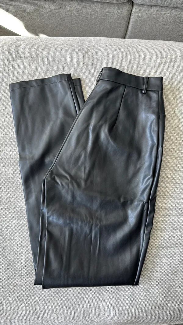 White Fox Boutique High-Waisted Leather Pull-On Faux Pants - Image 4