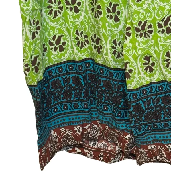 Zara Women's‎ Pants Y2K Wide Leg Pull On Hippie Floral Boho Green Brown Small - Image 3