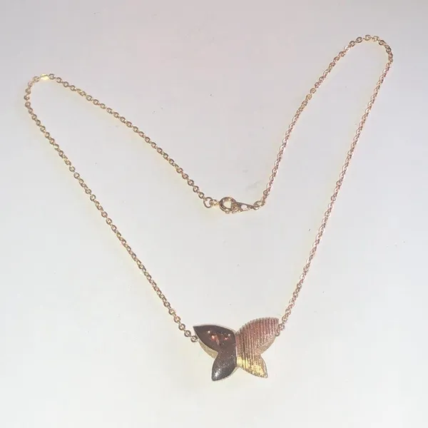 Artistry Brand Gold Tone Chunky Butterfly Pendant Boho Necklace - Image 4