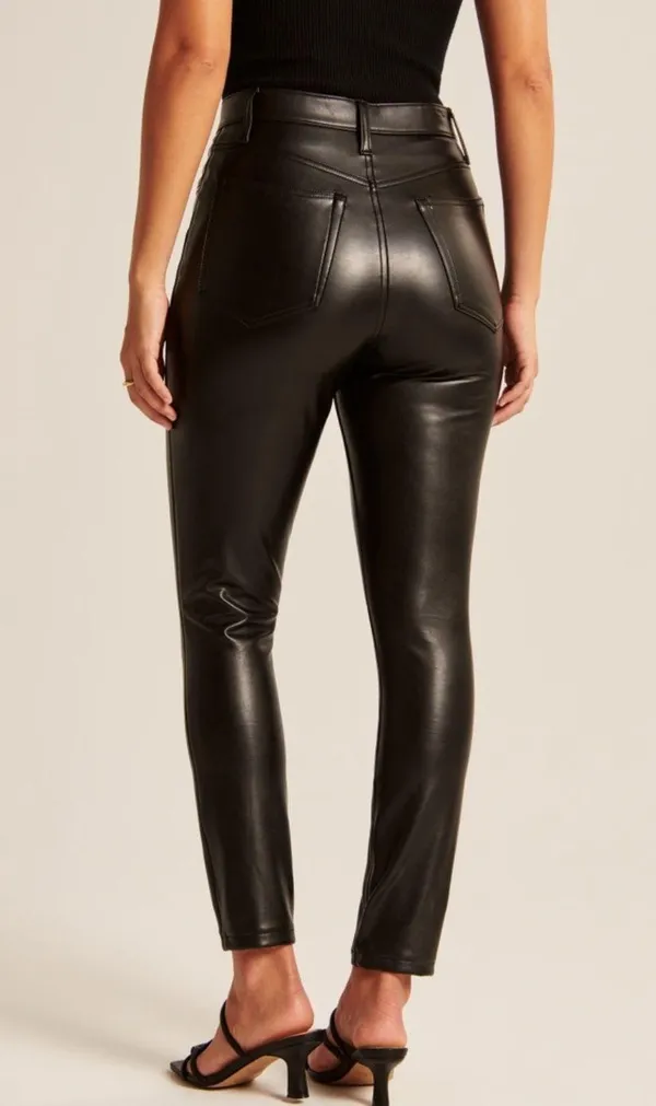 Abercrombie Skinny High Rise Leather Pants - Image 3