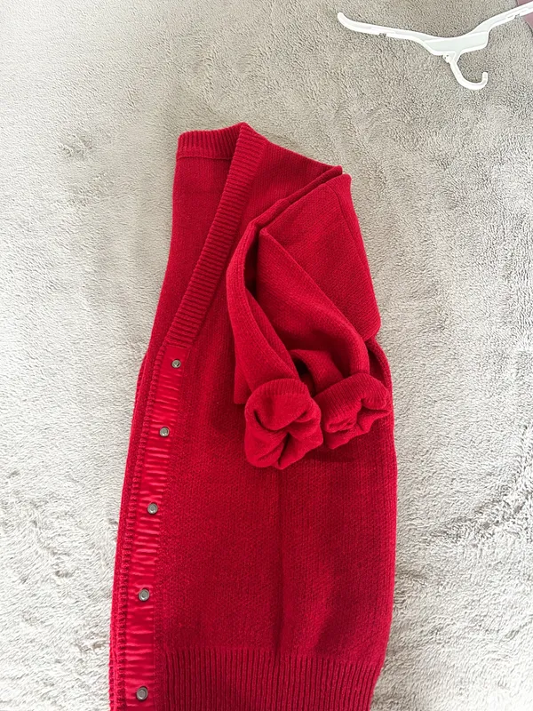 Vibrant Red Cardigan Size M - Image 2
