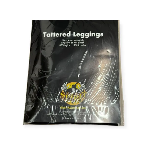 new Spirit Halloween 𖤍 Tattered Spandex Leggings 𖤍 Black 𖤍 One Size Fits Most - Image 6