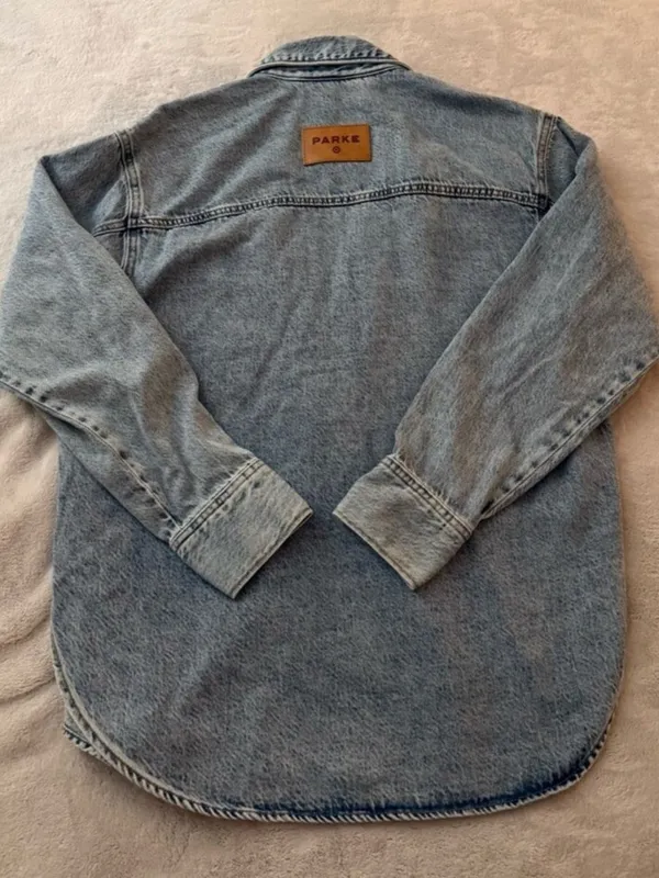 Parke X Target Light Wash Long Sleeve Jacket Denim Shacket Shirt Small - Image 5