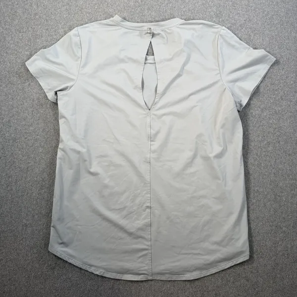 FILA Women's X-Large Activewear Top Gray Short Sleeve Keyhole Back Performance - Image 9
