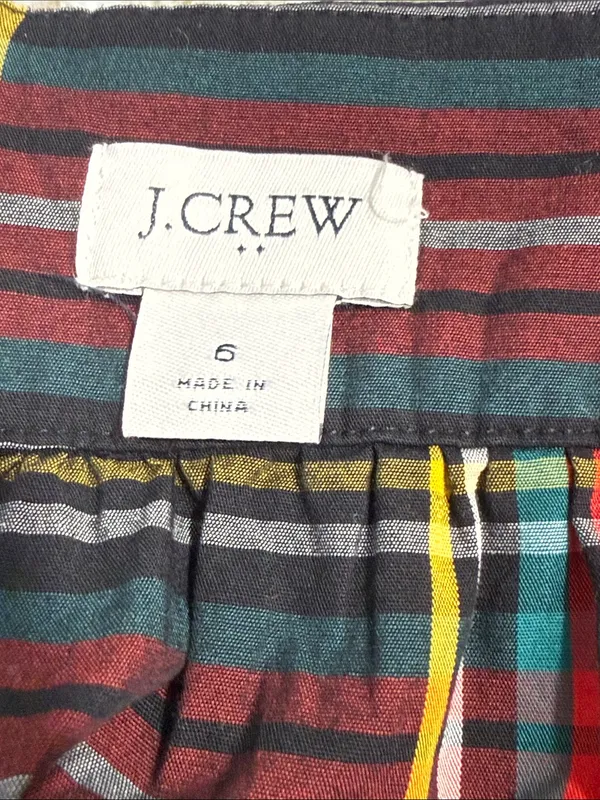 J. Crew Tartan Plaid Big Bow Ruffle Trim Midi Skirt size 6 - Image 7