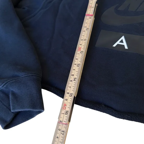 Nike Air Cropped Fleece Hoodie Black Women’s Medium Oversized Athleisure in EUC - Image 9