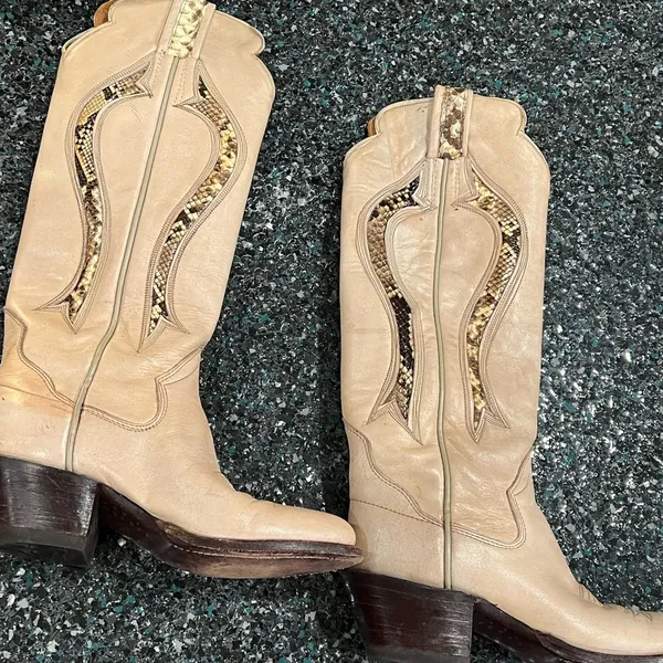 Vintage The Sanders Leather Cowboy Boots 3264 WIC19 Women 5.5 B W/ Box - Image 5