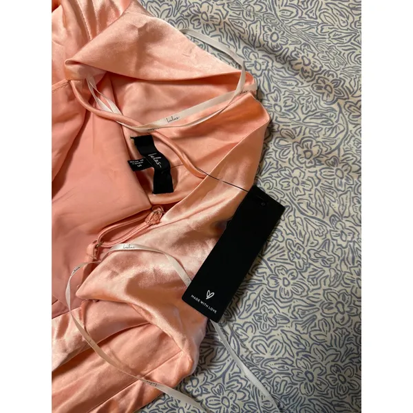 NWT Lulus Size Small Zimri Light Pink Satin Halter Mini Dress Formal Glam - Image 4
