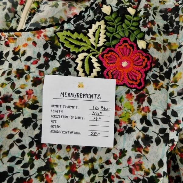Anthropologie BHANUNI by JYOTI Libra Embroidered Tunic Dress Floral Size 2 - Image 14
