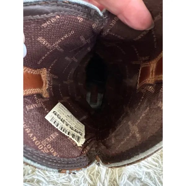 RARE Vintage Durango Cross‎ Brown Leather Rhinestone Cross Western Boots Women 6 - Image 5