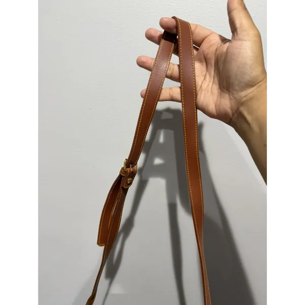 Dooney & Bourke Vintage Brown Shoulder Bag Gold Hardware Buckle Women 9.5x6.5" L - Image 8