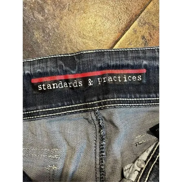 Standards & Practices 3 Button Close Boot Cut Size 27 Jeans Blue - Image 8