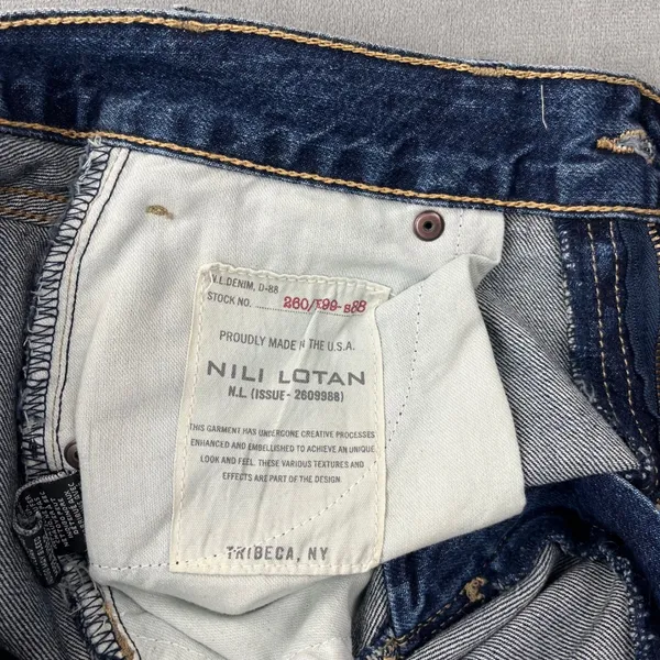 Nili Lotan Salome Wide Leg Jeans 27 Dark Wash High Rise Made in USA Cotton Denim - Image 7