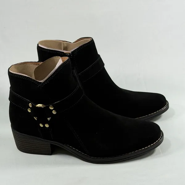 White Mountain Size-8M Women's Ankle Boot Black Geniune‎ Leather - Image 2