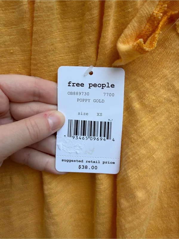 Free People We The Free Poppy Gold Tank Top XS NWT Boho - Image 3