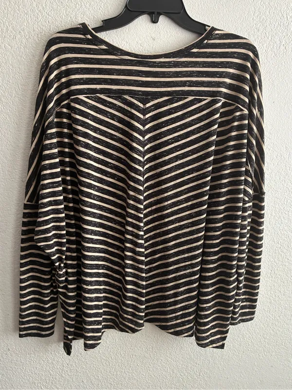 We The Free Striped Scoop Neck Long Dolman Sleeve Top M - Image 6