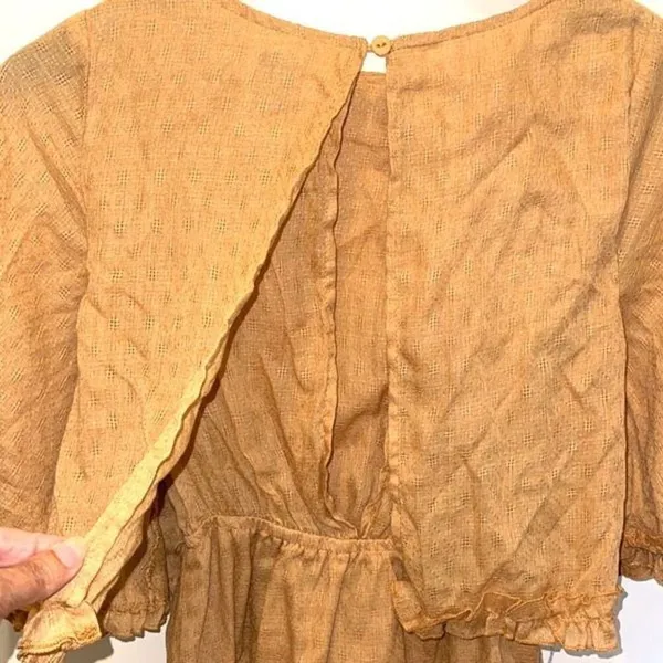 Princess Polly Astro Mini Dress Mustard Gold Yellow Textured Tiered Ruffle‎ Size - Image 7