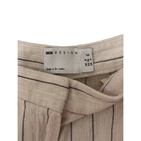 Linen Blend Pinstripe Trousers - Tall - Image 7
