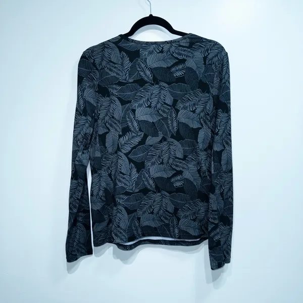 Hang Ten Black & Gray Palm Leaf Sunray Long Sleeve Sun Tee Size Medium - Image 7