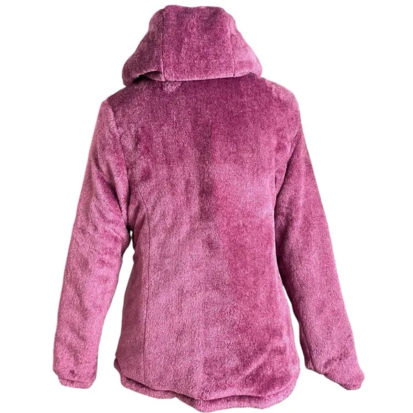 NWOT Free Country Women L Reversible Quilted Jacket Purple Minky Fleece Full Zip - Image 8