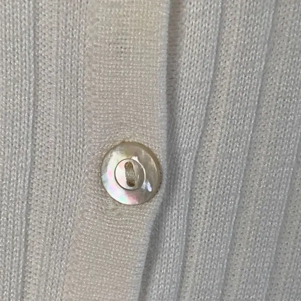 Vintage Worthington Cardigan Sweater Oatmeal Ribbed Knit V-neck Long Sleeve‎ - Image 8