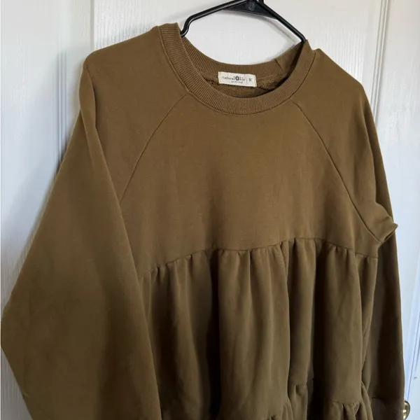 Natural Life Joey Tiered Sweater Dress in Olive - Image 7