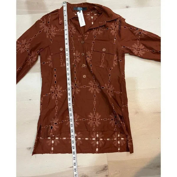Anthropologie NWT Eva Franco Women Small Josie Eyelet Shirt Western Cowgirl Boho - Image 10