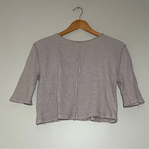 Free People Waffle Knit Cropped Thermal Top - Image 4