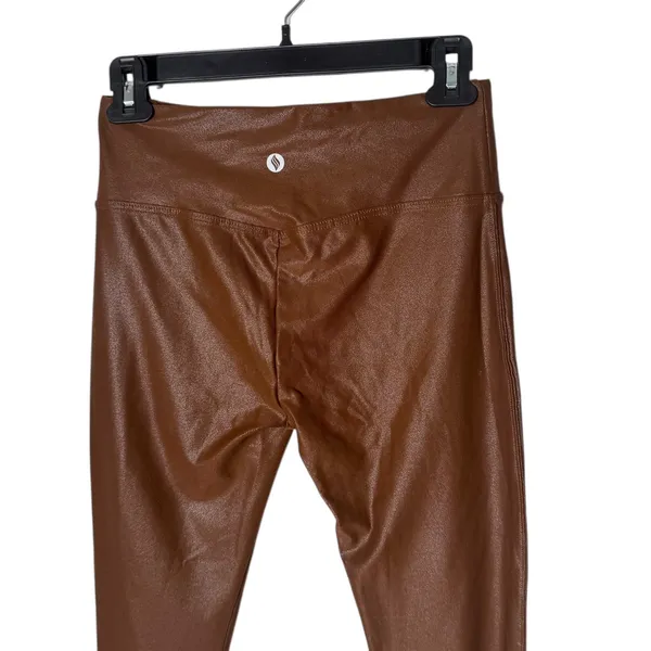 Shiny Metallic Leggings High Waist Tummy Control Pants Women‎ S Shiny Pull On - Image 5