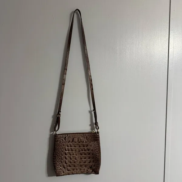 Brahmin Brown Croc Prints Crossbody Handbag - Image 3