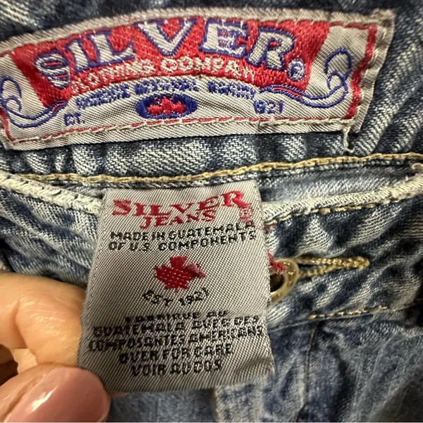 Vintage Silver Mid Rise Blue Jeans Flare Denim Made In Guatemala Womens 30 32 - Image 13