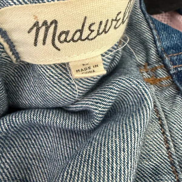 Madewell Jean Jacket Medium Blue Denim Classic Button-Up Pinter Wash Trucker - Image 4