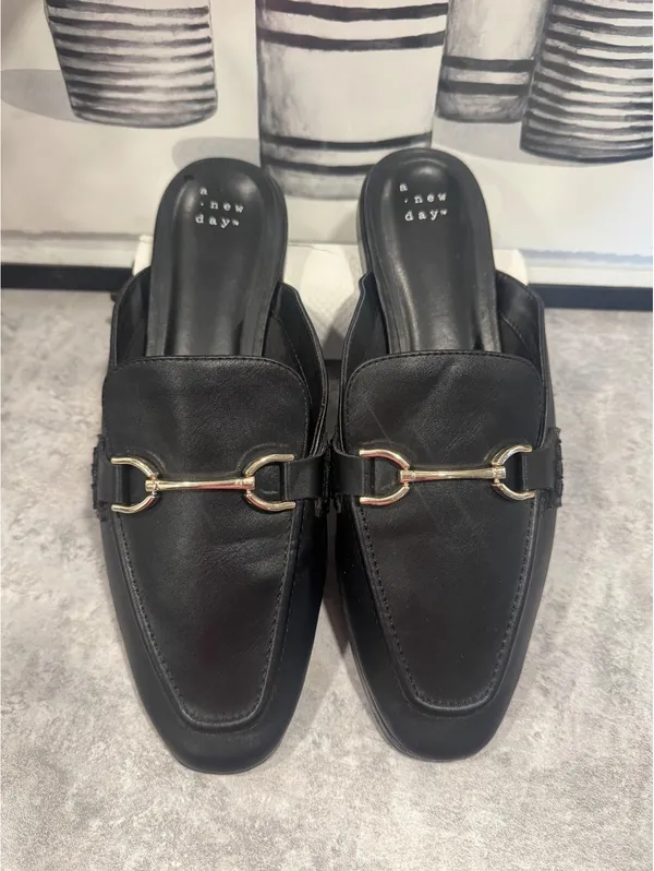 A New Day Slide on Loafer Flats, Black, Size 9 - Image 4