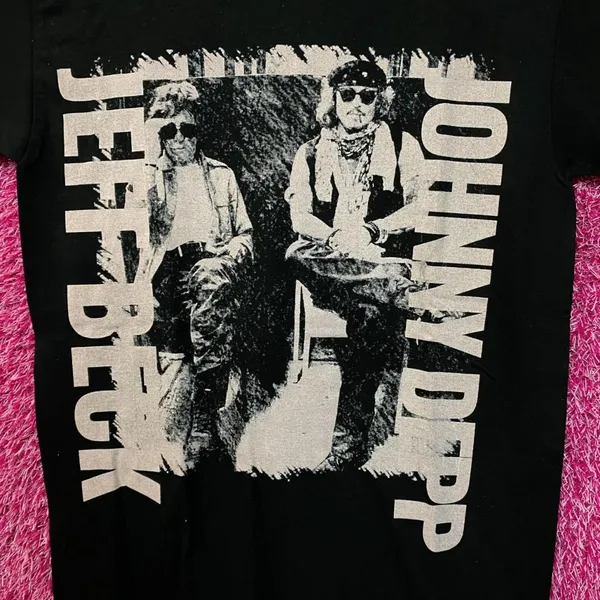 Jeff Beck Johnny Depp California Nevada Rock Duo Tour Tee Small - Image 2