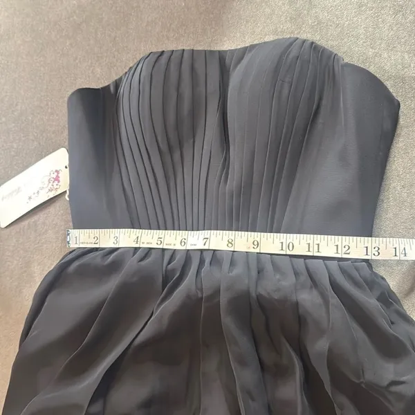 Women’s Black Strapless Short Chiffon Homecoming Party Dress Size S (4) NWT - Image 10
