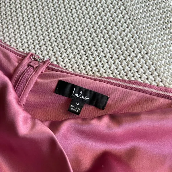 Lulus Always Celebrating Mauve Pink Satin Off-the-Shoulder Mini Dress Size M - Image 9