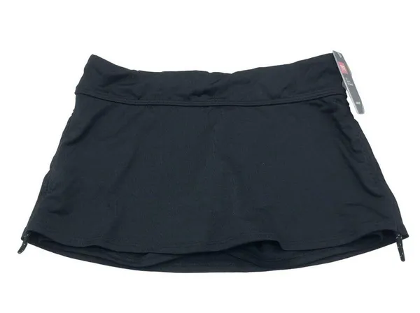TYR Womens Durafast Elite Solid Della Skort Adjustable Ties UPF 50+ Black M/8 - Image 5